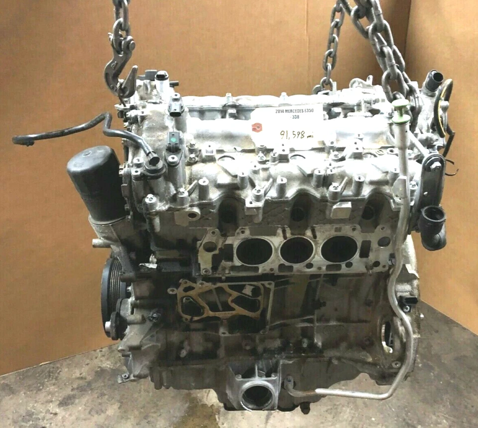 2014-2016 MERCEDES-BENZ E350 3.5L V6 发动机电机长块原始设备制造商 91,598K。 — 第 1/4 张图片