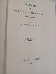Comments On Virginia Brickwork Before 1800 By Claiborne, architecture history - Imagen 1 de 16