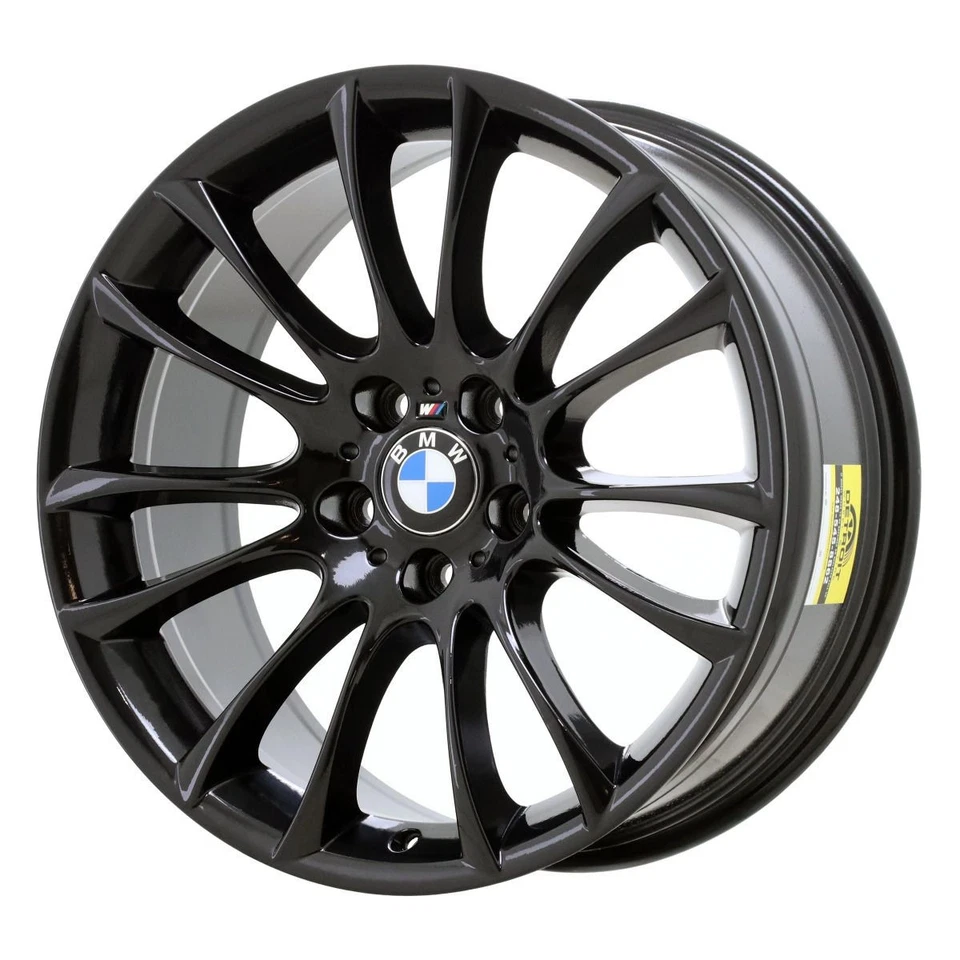 19" BMW 535i GT Wheel Rim Factory OEM 71374 (R) 2010-2017 Gloss Black - Image 1 of 2