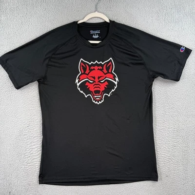 Arkansas State Red Wolves Shirt MENS Large Champion Athletic Black Stretchy NCAA - Image 1 of 4