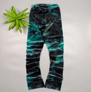 Juicy Couture Rare Women’s Tie Dye Flared High Waist Skinny Pants Green/Black XS - Picture 1 of 14