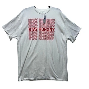 Jem Stay Hungry Repeat Graphic T-Shirt White Mens XL New - Picture 1 of 6