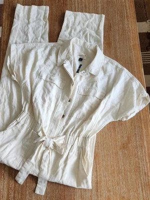 NEW Women's Linen Blend Jumpsuit 4 Small Universal Thread Short Sleeve Romper - Image 1 of 3