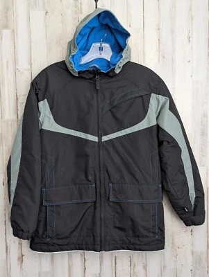 Lands’ End Boys Parka Coat Jacket Medium 10-12 Fleece Quilt Lined Hood Winter - Image 1 of 4