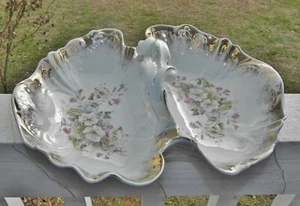 Antique Carl Tielsch C.T. Double Shell Porcelain Serving Bowl w Handle Germany - Picture 1 of 10