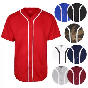 Men's Classic Baseball Jersey Button Down Shirts Team Uniform S-5XL VICTORIOUS - Picture 1 of 17