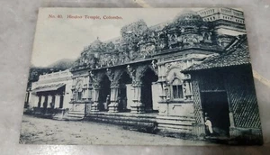 1907 Ceylon No.40 Hindoo Temple Colombo King Edward 6c Red Stamp Postcard to Fr - Picture 1 of 9