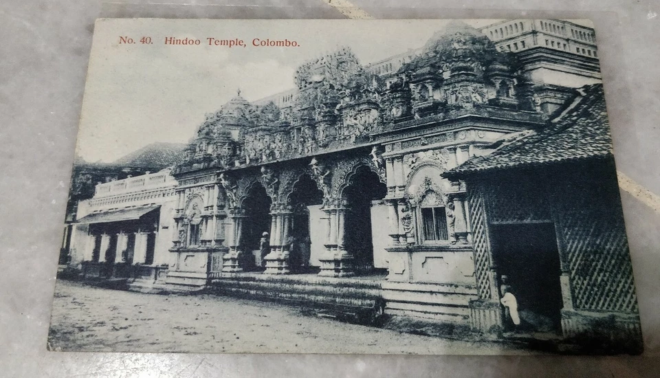 1907 Ceylon No.40 Hindoo Temple Colombo King Edward 6c Red Stamp Postcard to Fr - Image 1 of 4