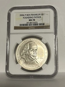 2006 BENFRANKLIN Silver Commemorative FOUNDING FATHER MS70 - Picture 1 of 2