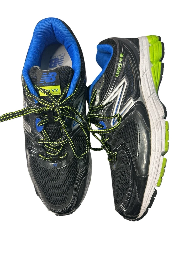 NEW BALANCE Para Hombres Talla 11 680 V2 Tenis Negros Correr Caminar Zapatos Hechos en EE. UU. Foto 1 de 4