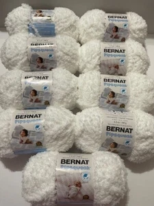 Lot of 9- Bernat Pipsqueak Yarn - Whitey White - ALL NEW - Picture 1 of 2