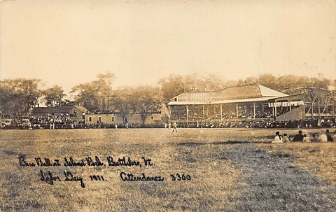 Brattleboro VT League Baseball Game at Island Park Real Photo Postcard Cover