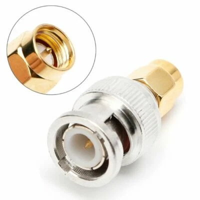 BNC Male Jack To SMA Male Plug RF Connector Coaxial Converter Adapter Straight - Image 1 of 3