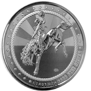Scottsdale Mint Cowboy Buffalo Privy 1oz 9999 Silver BU Round In Capsule - Picture 1 of 2