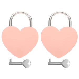 2 Sets Herzschloss Mann Vorhängeschlösser Für Koffer Liebe Vorhängeschloss - Bild 1 von 12