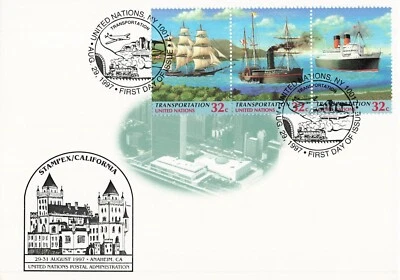 Tarjeta de exposición máxima de las Naciones Unidas Nueva York 709-711 FDC STAMPEX Foto 1 de 2