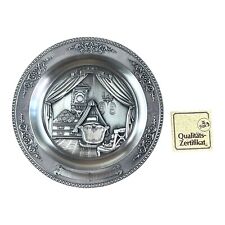 Collector's Pewter Relief Plate 8 1/4"D/ WMF Zinn Angel Mark/  Germany With BOX