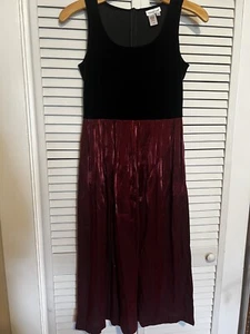 COLDWATER CREEK Women’s Size 10P Petite Dress Black Velour Top Iridescent Skirt - Picture 1 of 10