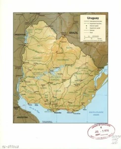 20" x 24" 1995 Map of Uruguay. Uruguay - Picture 1 of 1