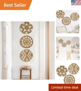 Woven Wall Basket Decor Set of 3 Boho Wall Decor Macrame Wall Hanging Bedroom... - Picture 1 of 7