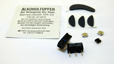Logitech M570 Mausfüße + 2x Omron 50 M-Klick-Schaler + 3x Mikro-Schalter - Bild 1 von 4