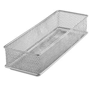 Silver Mesh Drawer Cabinet and or Shelf Organizer, School Supply Holder 3x9 1593 - Picture 1 of 7