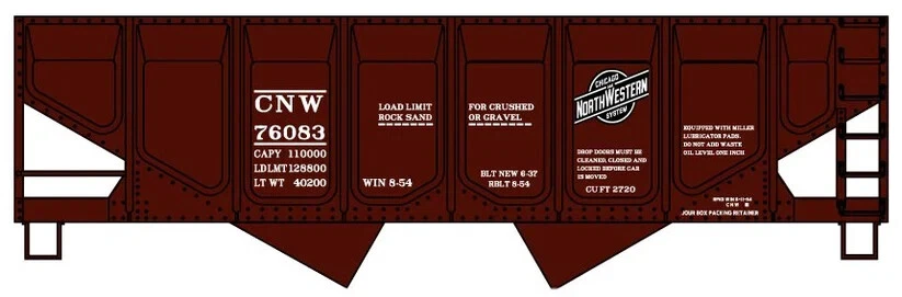 Accurail HO Scale 81741 Chicago & North Western Panel-Side Twin Hopper Rd #76509 - Image 1 of 1