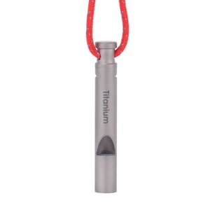 Titanium Safety Whistle W/ Cord Emergency Whistle for Kayak Rescue Signaling - Picture 1 of 10