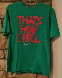 T-shirt Nike That's How I Roll verde L atletica grande Lg morbida 100% cotone - Foto 1 di 6
