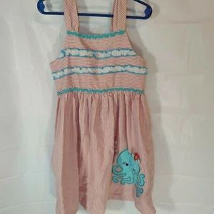 Toddler Girls Dress Sleeveless Knee Length Button Up Sun dress Octopus Size 6 - Picture 1 of 5