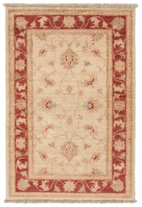 Ziegler Handgeknüpfter Orientteppich 87x59 cm-Fine,Carpet,rug,Beige - Bild 1 von 6