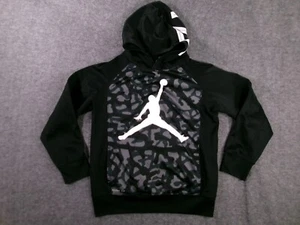 Nike Sweatshirt Youth Large Black Camo Therma Dri Fit Pullover Hoodie Jumpman - Picture 1 of 11