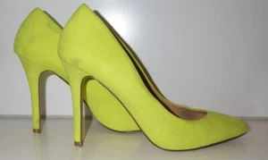 Designer hohe High Heels Pumps in Neon Gelb, Sammler getragen well worn Gr. 41 - Bild 1 von 13