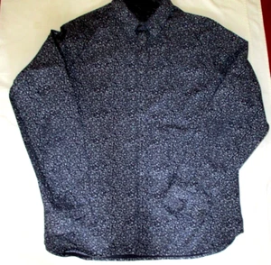 Men's FCUK Navy/White L/S Shirt XL - Picture 1 of 4