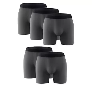 5PK Mens Boxer Briefs Breathable Tagless Underwear Soft Comfort Flex Waistband - Picture 1 of 10
