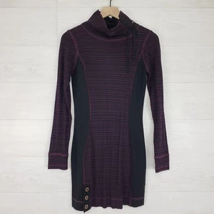 Prana Damen Kelland Pullover Kleid schwarz pflaume Gr. XS gestreift Wollmischung  - Bild 1 von 18