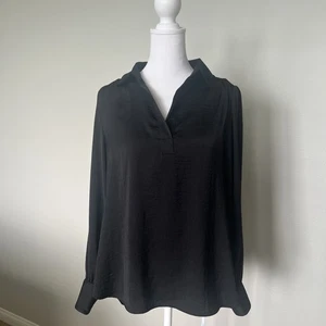 Blusa donna Banana Republic nera scollo a v spalle a sbuffo manica lunga taglia small - Foto 1 di 13