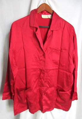 Conjunto de pijama Victoria's Secret para mujer rojo 100 % seda parte superior e inferior abajo talla S usado en excelente estado Foto 1 de 4