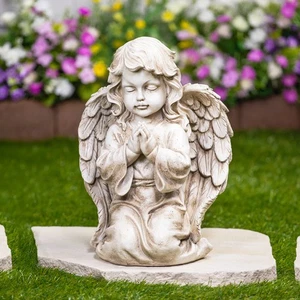 Northlight Kneeling Praying Cherub Statue - 14" - Beige - Picture 1 of 9