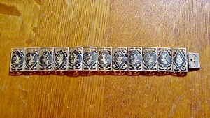Marked STERLING SIAM Mid Century Sterling Silver BRACELET with Dancing Figures - Picture 1 of 4