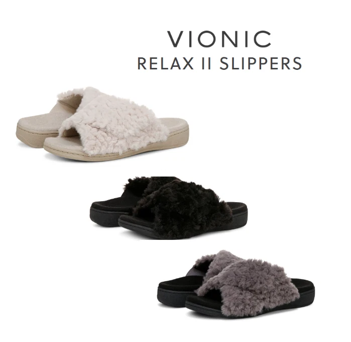 ¡NUEVA VENTA! Zapatillas VIONIC Relax II de piel sintética, negro/carbón/blanco roto Foto 1 de 1