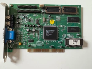 Vintage S3 Trio 64V+ PCI graphics card for retro PC tested ! - Photo 1/9