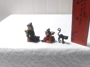 VTG Dollhouse/ Diorama Miniature Halloween Decorations - Witches & Black Cats - Picture 1 of 10