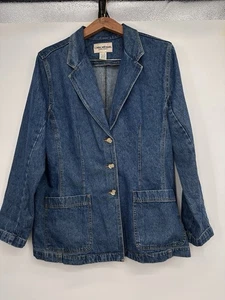 Vintage Y2K Checokee Brand Denim Button Blazer Jacket XL/18 slit back trendy - Bild 1 von 10