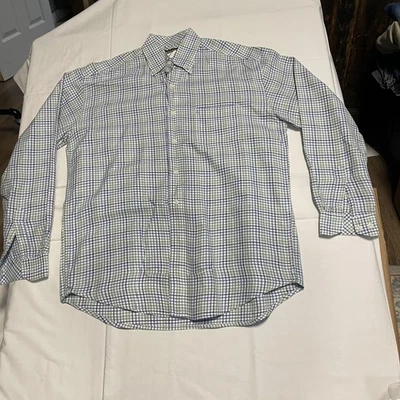 Camisa Stetson Para Hombre Mediana Verde Azul Cuadros Botón Occidental Delantero Manga Larga Foto 1 de 4