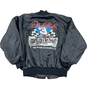 Vintage Dale Earnhardt Jacke Herren XL Schwarz Satin Bomber Windbreaker 90s USA - Bild 1 von 17