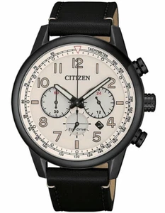 Citizen Eco-Drive Chronograph Tachymeter Leather Strap Men's Watch CA4425-10X - Picture 1 of 2