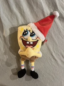 Vintage 8" Spongebob Santa Jolly Elf Ty Beanie Baby Nickelodeon Collection 2004 - Picture 1 of 6