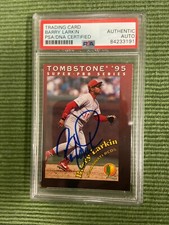1995 Tombstone Pizza Auto Signed Series Barry Larkin Card # 25 PSA/DNA Reds HOF