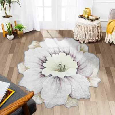 Irregular Carpets Room Sofas Decor Bedroom Round Carpet Bedside Mats Area Rugs - Image 1 of 4